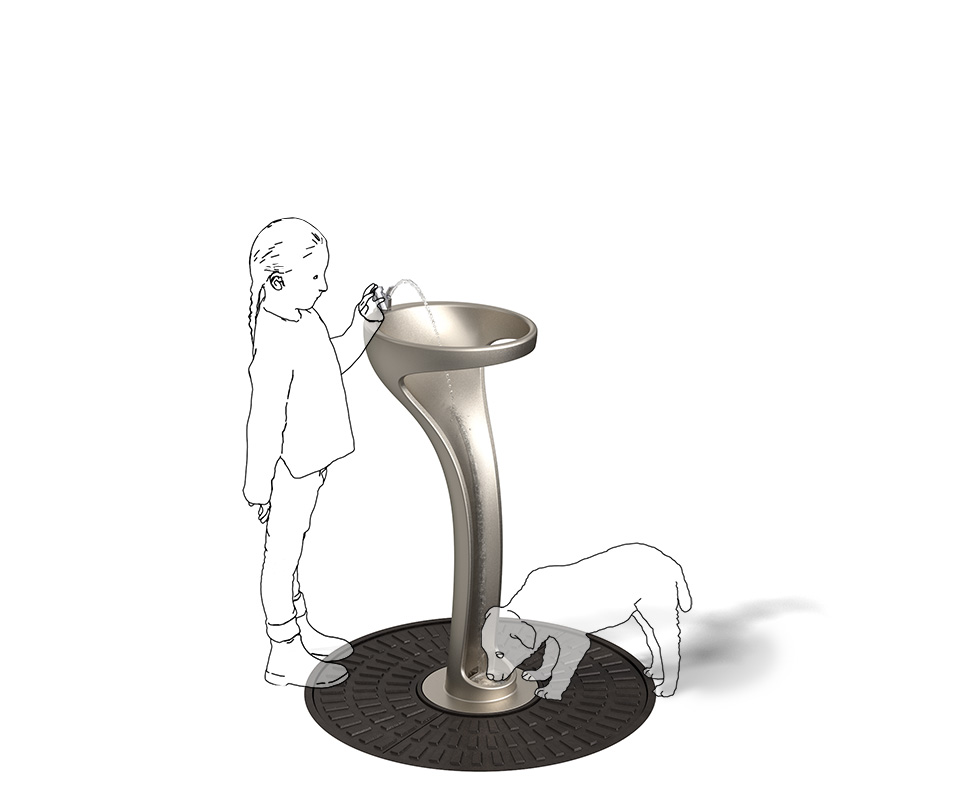 IONDESIGN Trinkwasserbrunnen Nutzung Kind Hund